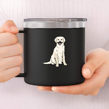 Discover GOLDEN RETRIEVER WITH MUSTACHE 14oz Stainless Steel Tumblers