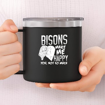Discover Bisons Happiness 14oz Stainless Steel Tumblers