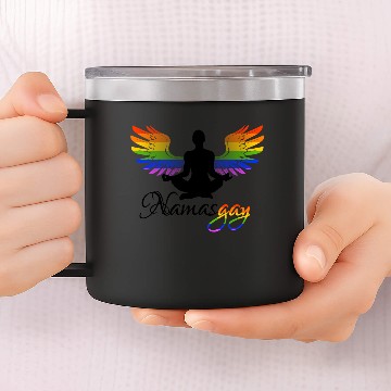 Discover Namasgay LGBT Yoga Angel wings Gay Pride 14oz Stainless Steel Tumblers