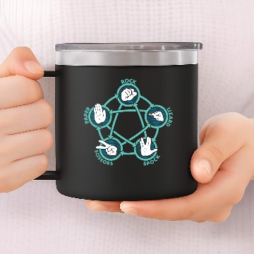 Discover ROCK PAPER SCISSORS LIZARD SPOCK 14oz Stainless Steel Tumblers