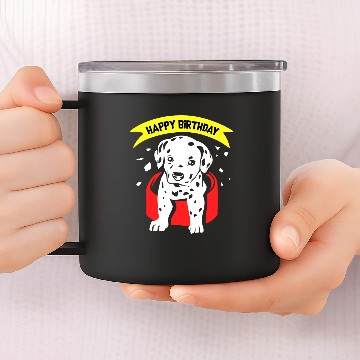 Discover Birthday Dalmatian 14oz Stainless Steel Tumblers