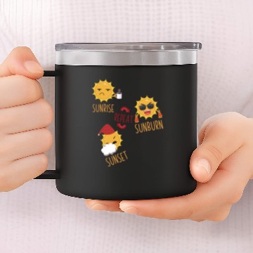 Discover Sunrise Sunburn Sunset Repeat 14oz Stainless Steel Tumblers