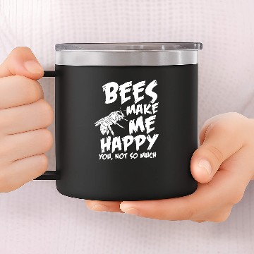 Discover Bee insect happiness 14oz Stainless Steel Tumblers