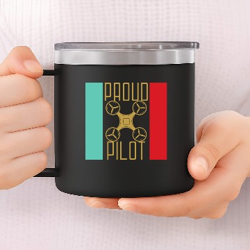 Discover Drone Propeller Pilot Gift Hexicopter 14oz Stainless Steel Tumblers