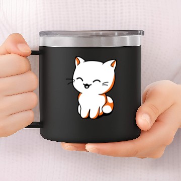 Discover Kawaii cat 14oz Stainless Steel Tumblers