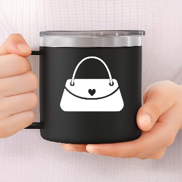 Discover Leather Purse Handbag 14oz Stainless Steel Tumblers