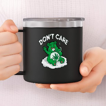 Discover DO NOT CARE BEAR Smoking Bear Hemp Leaf Ganja 420 14oz Stainless Steel Tumblers