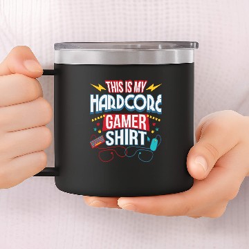 Discover Hardcore Computer Typical Gamer Gaming Nerd Gift 14oz Stainless Steel Tumblers