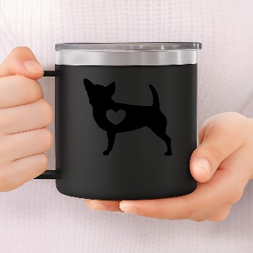 Discover chihuahua with heart 14oz Stainless Steel Tumblers