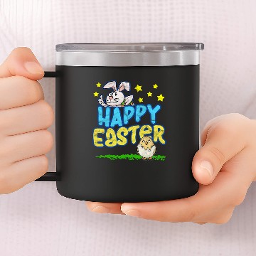 Discover Happy Easter Day-Easter Bunny Egg Hunt 14oz Stainless Steel Tumblers