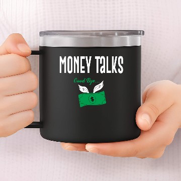 Discover money talks 14oz Stainless Steel Tumblers