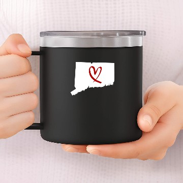 Discover I Love Connecticut Heart 14oz Stainless Steel Tumblers