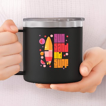 Discover Sun sand and surf 14oz Stainless Steel Tumblers