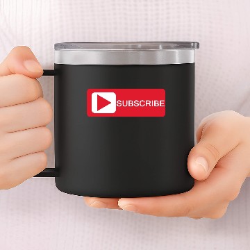 Discover Subscribe YouTube Button 14oz Stainless Steel Tumblers