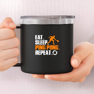 Discover Ping Pong Ball Player Table Tennis Paddle Gift 14oz Stainless Steel Tumblers