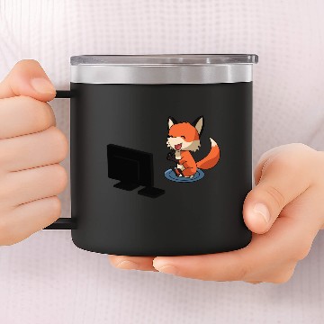 Discover Fox playing PlayStation 14oz Stainless Steel Tumblers