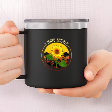 Discover I hate people Sunflower Vintage Lover Funny Hippie 14oz Stainless Steel Tumblers
