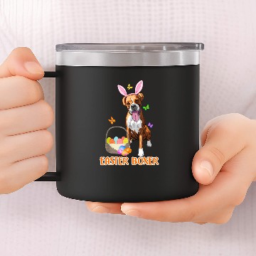 Discover Funny Easter Boxer 14oz Stainless Steel Tumblers Easter Bunny Boxer