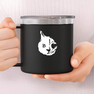 Discover Cat Skull funny 14oz Stainless Steel Tumblers