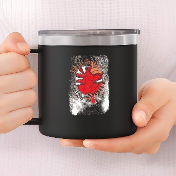 Discover Broken Heart in a skeleton hand 14oz Stainless Steel Tumblers