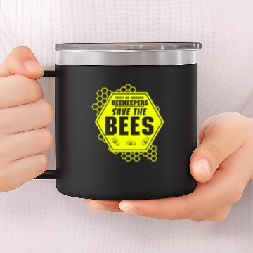 Discover save the bees beekeeper 14oz Stainless Steel Tumblers