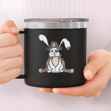 Discover Pirate bunny easter rabbit gift easter egg kid 14oz Stainless Steel Tumblers