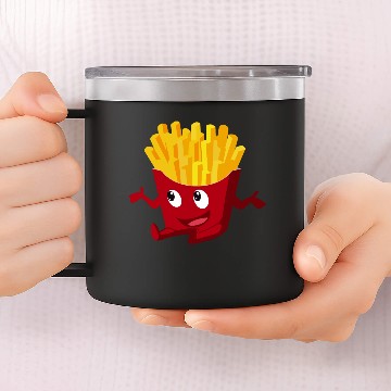 Discover French fries face gift 14oz Stainless Steel Tumblers