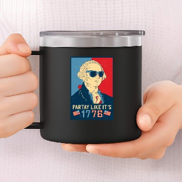 Discover Crazy George Washington Merica 14oz Stainless Steel Tumblers