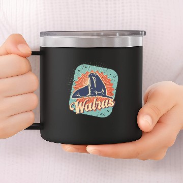 Discover Walrus Vintage design and Retro Gift 14oz Stainless Steel Tumblers