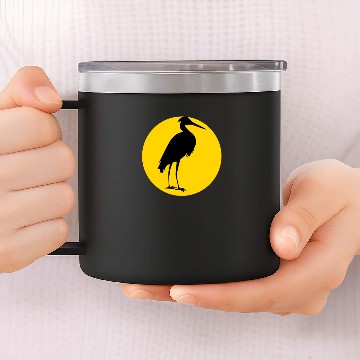 Discover heron and moon 14oz Stainless Steel Tumblers