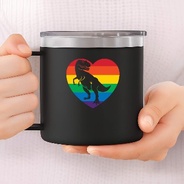 Discover Rainbow Dinosaur T-Rex 14oz Stainless Steel Tumblers