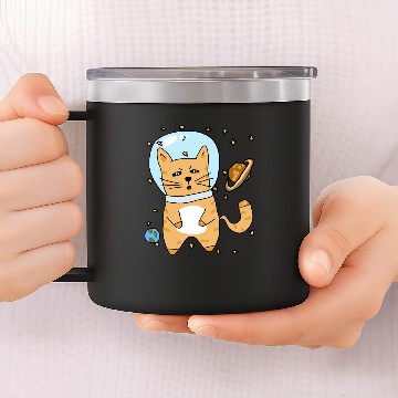 Discover Space Cat 14oz Stainless Steel Tumblers