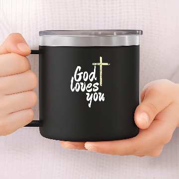 Discover God loves you 14oz Stainless Steel Tumblers