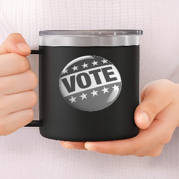 Discover Image: Vote button (grey) 14oz Stainless Steel Tumblers