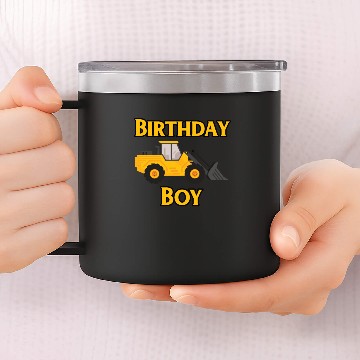 Discover Birthday boy construction 14oz Stainless Steel Tumblers