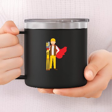 Discover Funny Super Hero Surveyor Engineers gift 14oz Stainless Steel Tumblers