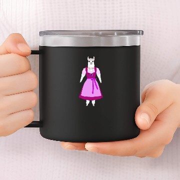 Discover Cute Dirndl Alpaca Llama 14oz Stainless Steel Tumblers