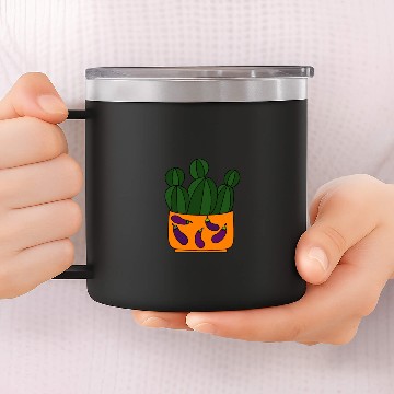 Discover Eggplant Cactus Pot 14oz Stainless Steel Tumblers