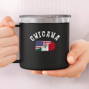 Discover Chicana Mexican American Latina Mexico USA Flag 14oz Stainless Steel Tumblers