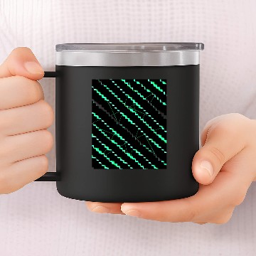 Discover Black neon green pattern neon 14oz Stainless Steel Tumblers