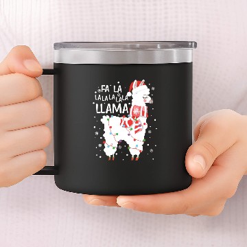Discover Fa La La Llama Santa 14oz Stainless Steel Tumblers Christmas Funny Gift