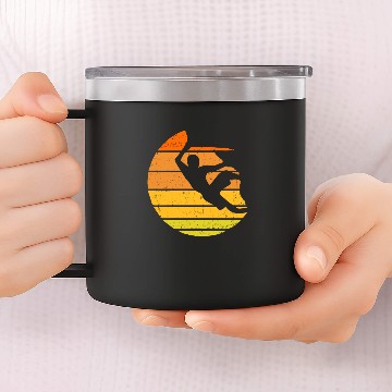 Discover Rock climbing climber mountains 14oz Stainless Steel Tumblers