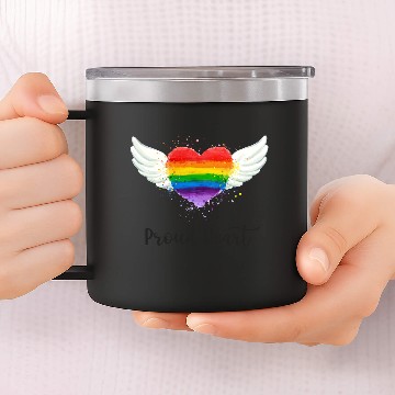 Discover Proud rainbow Heart 14oz Stainless Steel Tumblers