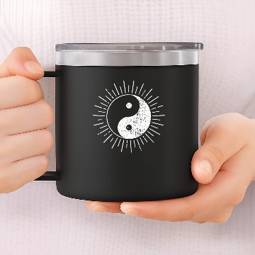 Discover Ying Yang Sun 14oz Stainless Steel Tumblers