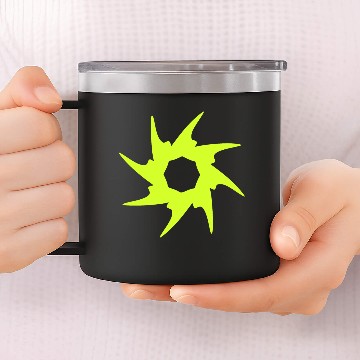 Discover Circle with spines Round yellow 14oz Stainless Steel Tumblers