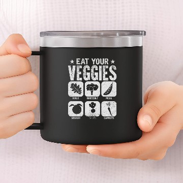 Discover Eat Your Veggies 14oz Stainless Steel Tumblers Vegetable Gift