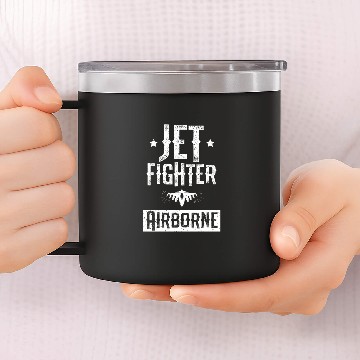 Discover Cool Jet Fighter Airborne Air Force Veterans gift 14oz Stainless Steel Tumblers
