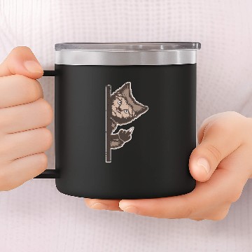 Discover Middle Finger Cat 14oz Stainless Steel Tumblers