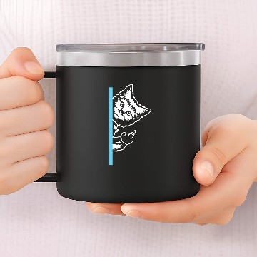 Discover Cat Middle Finger 14oz Stainless Steel Tumblers