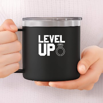 Discover Funny Level Up Engangement Gift Grooms gift 14oz Stainless Steel Tumblers